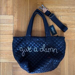 MZ Wallace Lingua Franca Metro Tote Deluxe w/ Give a Damn Embroidery
